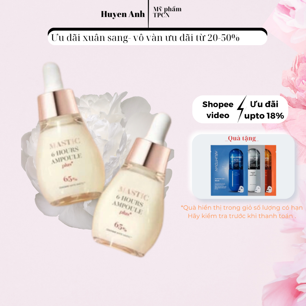 Tinh chất Mastina 65% White Mastic 6 hours Ampoule Plus+ lọ 20ml ( BAO BÌ MỚI )