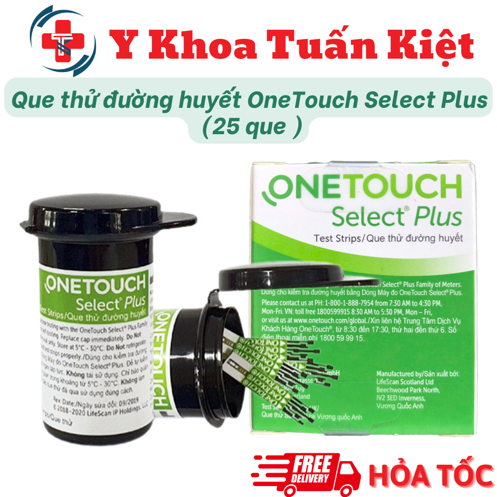 ✅ Que thử đường huyết OneTouch Select Plus (25 que)