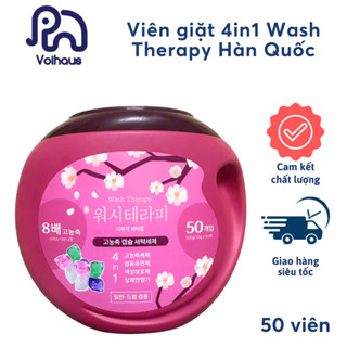  Viên Giặt Hàn Quốc Đậm Đặc Siêu Thơm 4in1 Wash Therapy Dành Cho Quần Áo Tiện Lợi Tiết Kiệm Hộp 50 Viên 