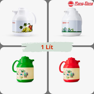 Phích Pha Trà Thể Tích 1 Lít Chính hãng Rạng Đông, Vỏ Bằng Thép, Ruột Thủy Tinh, Nắp Nhấn Nút Thiết kế Tinh Tế, Cao Cấp