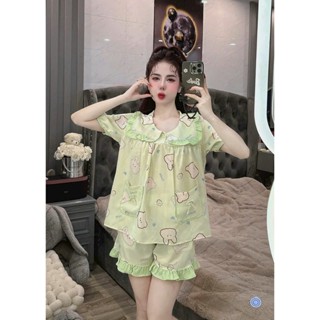 Đồ mặc nhà tay ngắn cổ vuông thiết kế siêu xinh, Pijama tay dài lụa , đồ bộ lụa cao cấp giá rẻ tận xưởng