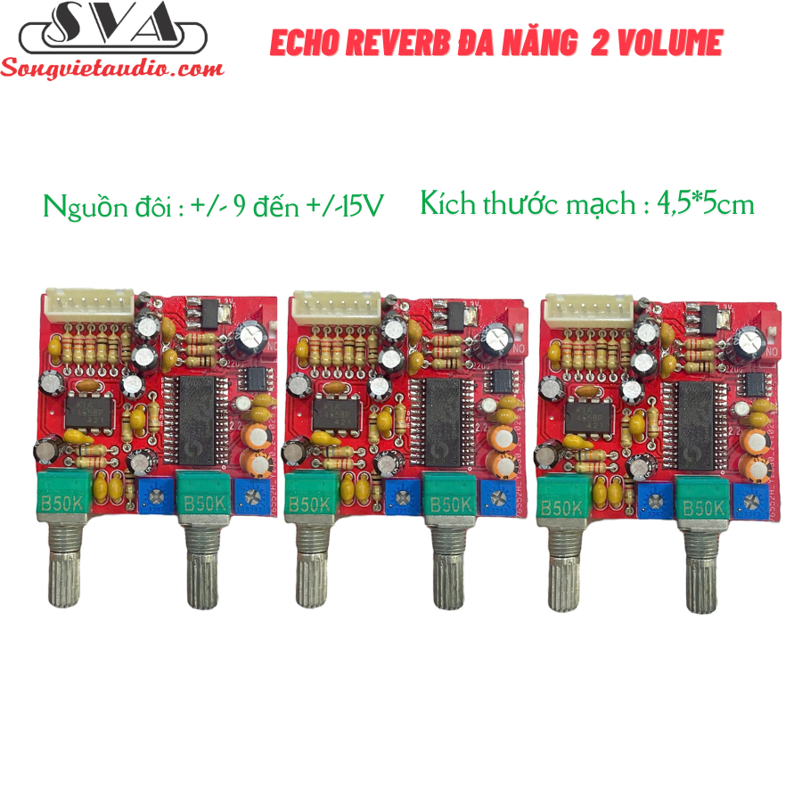 ECHO REVERB ĐA NĂNG 2 volum  - KÈM DÂY - MỚI