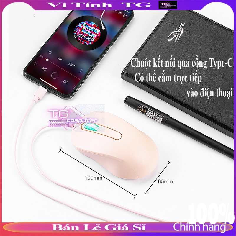 Chuột máy tính có dây kết nối cổng typec- Chuột cổng typec dành cho điện thoại, máy tính bảng, máy tính tiện lợi | BigBuy360 - bigbuy360.vn