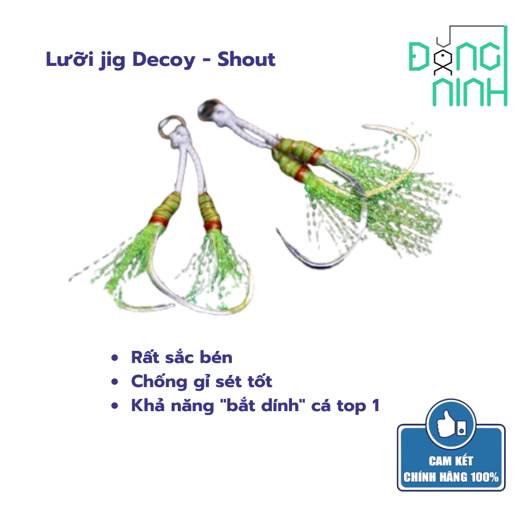 Lưỡi jig Decoy Shout, lưỡi câu cá, lưỡi câu lure, lưỡi câu tóm sẵn