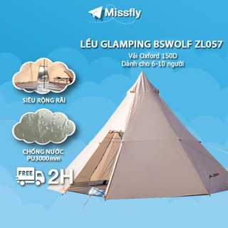 Lều kim tự tháp BSWOLF ZL057 Lều Glamping cao cấp Chống nắng chống mưa PU3000mm Hàng Chính Hãng