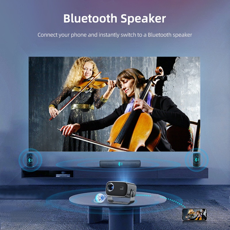 Máy chiếu mini P19/A10 Android 13 Full HD Điều chỉnh 360° độ sáng cao, kết nối wifi, bluetooth, điện thoại Laptop | BigBuy360 - bigbuy360.vn