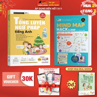 Sách Mind Map Hack 3000 từ vựng Tiếng Anh và Tổng luyện ngữ pháp Tiếng Anh HITBOOKS - TẶNG KHOÁ HỌC (LẺ/COMBO)
