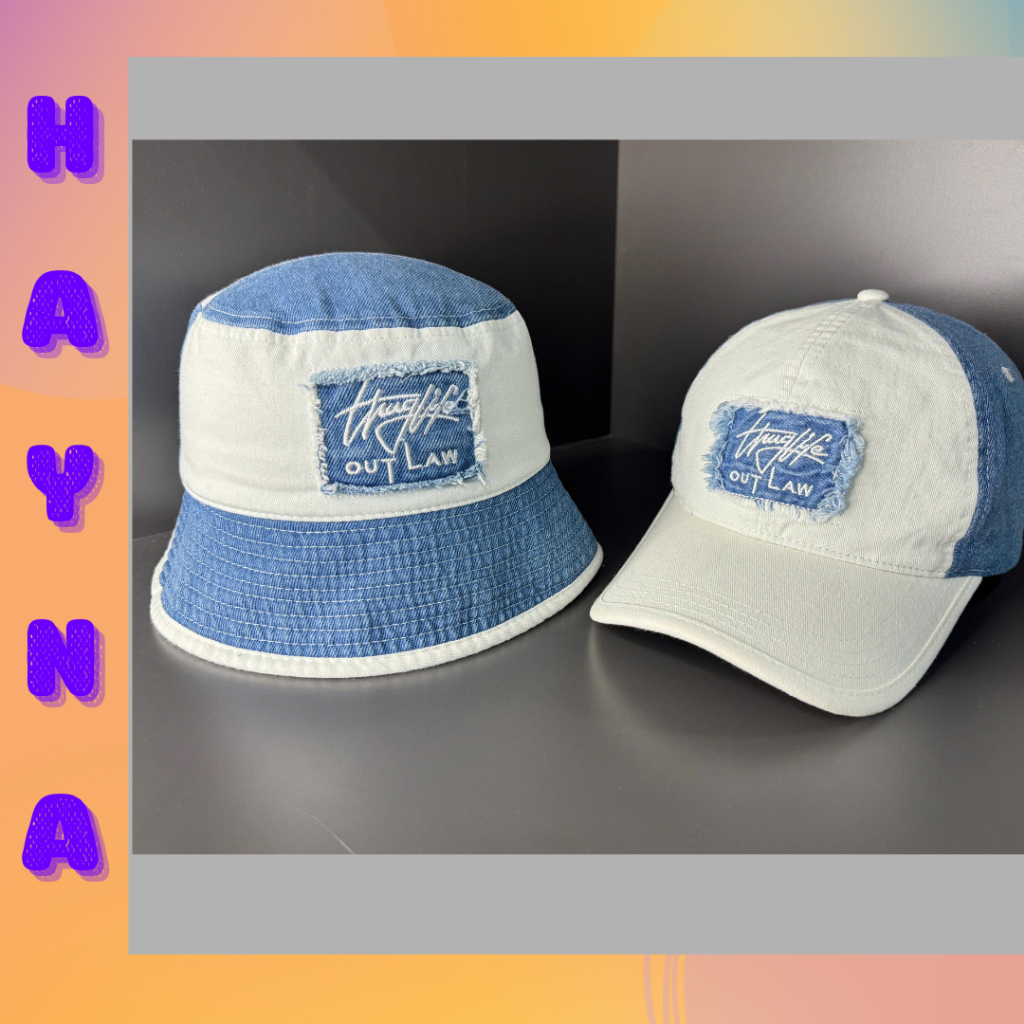 Combo nón jean, set nón jean thời trang Thuglife dành cho nam nữ, mũ lưỡi trai jean wax rách hot, M5