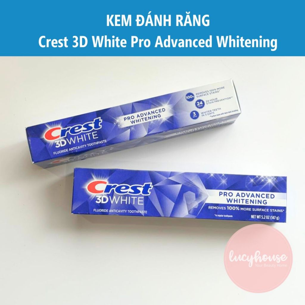 Kem đánh răng Crest 3D White Pro Advanced Whitening 147g