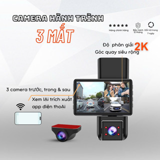Camera hành trình ô tô XETABON 4TAXI Pro 3 mắt, Ghi hình 4K, Có kết nối điện thoại, cam lùi Full HD, Bảo Hành 12 tháng