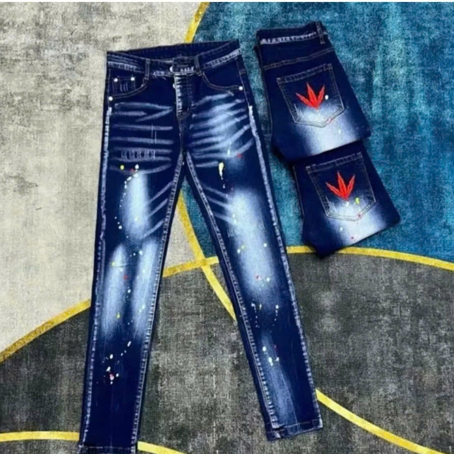 quần bò jean nam DSQ thêu lá phong nhiều màu đen xanh xám đẹp mẫu mới,form vừa vặn co giãn giá rẻ