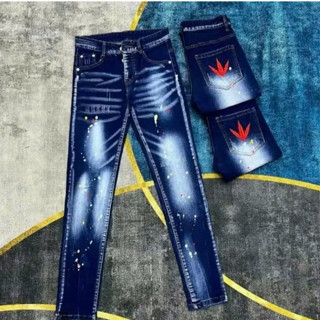 quần bò jean nam DSQ thêu lá phong nhiều màu đen xanh xám đẹp mẫu mới,form vừa vặn co giãn giá rẻ