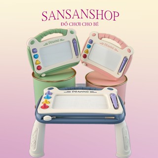 Bảng vẽ tự xóa cho bé thông minh có chân bàn, bảng từ tính tập viết, tập vẽ cho bé