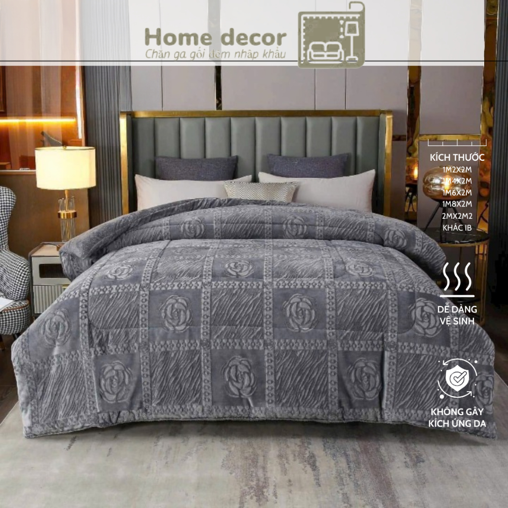 Chăn lông thỏ Coco 2mx2m2, chăn đại hàn cao cấp lông mềm mướt dày dặn nặng 3,5kg ~ 3,8kg hàng chuẩn 
