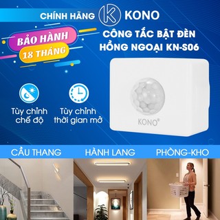Cảm ứng bật đèn tự động KONO KN-S06, thiết kế có thể gắn tường hoặc trần
