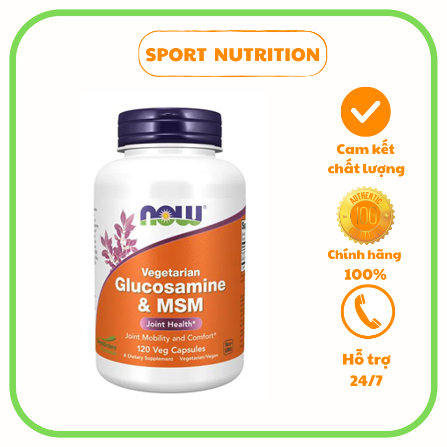 Now Vegetarian Glucosamine & MSM, Joint Health- viên uống hỗ trợ giảm đau nhức xương khớp, viêm khớp