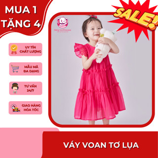   TIỆM MAY MẸ VOI XINH - TẶNG PHỤ KIỆN  Váy bé gái đầm bé gái thiết kế cánh tiên voan tơ xốp  cho bé gái từ 7-42 kg 