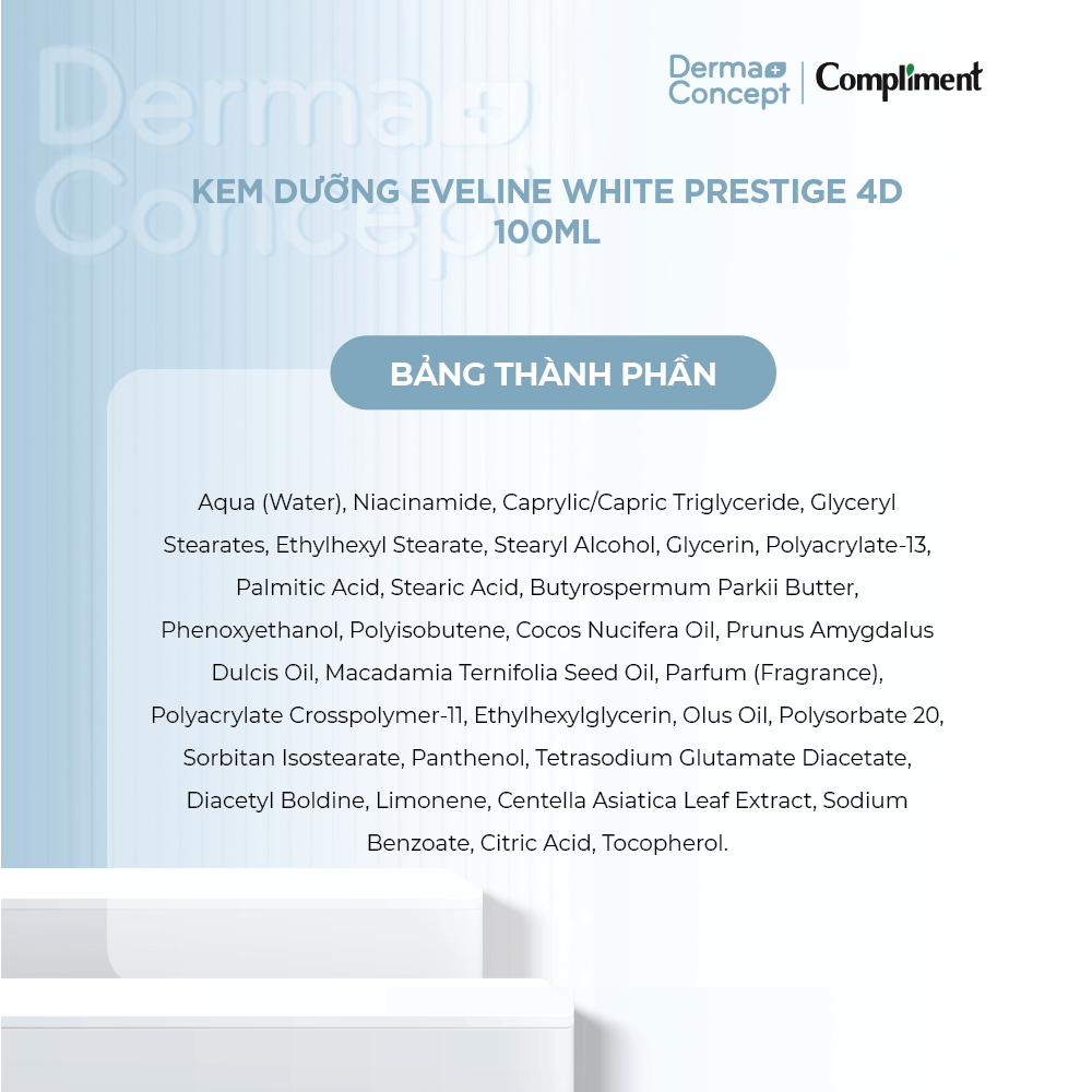 Kem dưỡng Eveline White Prestige 4D dưỡng trắng cho vùng da nhạy cảm nách, bẹn 100ml