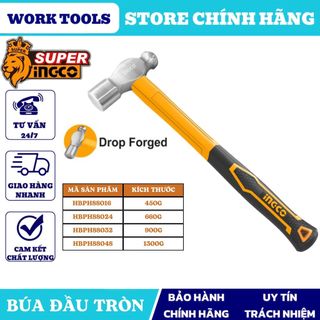 ĐỒ NGHỀ INGCO Búa đầu tròn 450g—>1300g HBPH88016 - HBPH88024 - HBPH88032 - HBPH88048