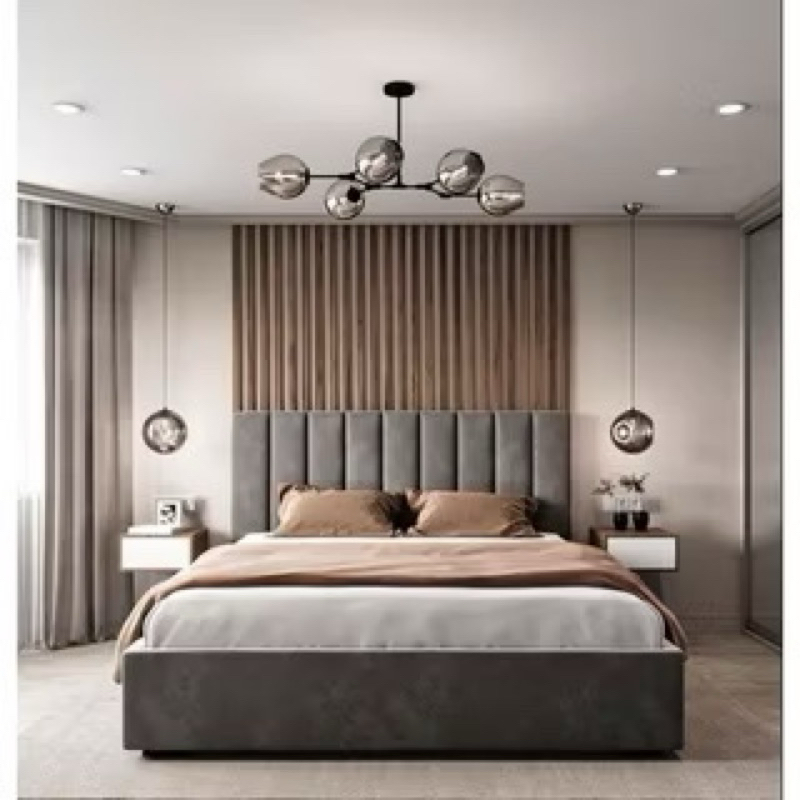 BỘ ỐP TRANG TRÍ ĐẦU GIƯỜNG BỌC DA CAO CẤP – HELEN’S INTERIOR(D70)