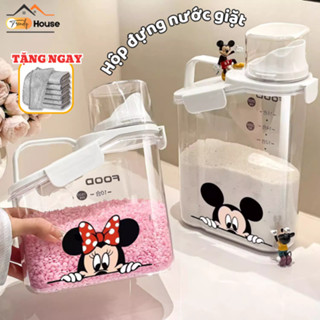 Hộp Đựng Bột Giặt Nước Giặt Nước Xả Bằng Nhựa Cao Cấp Có Cốc Đong, Hộp Đựng Hạt, Ngũ Cốc Tiện Lợi