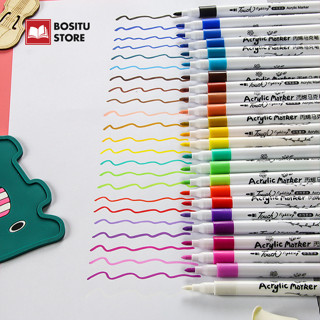  Bộ Bút Màu Acrylic Marker - Túi 12 24 36 48 60 Màu Sơn Tô Màu Vẽ Tranh Cùng Bạn Sáng Tạo DIY 