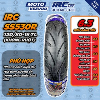 [MTVV] Vỏ lốp xe máy IRC INOUE 120/80-16 TL SS-530R Sau SH<END>