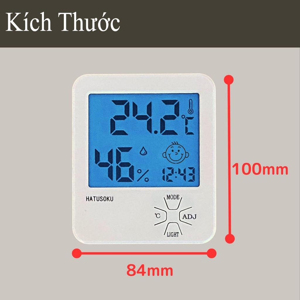 Nhiệt ẩm kế điện tử đo nhiệt độ và độ ẩm HATUSOKU Nhật Bản