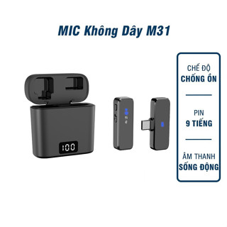 Mic Thu Âm Không Dây Cho Điện Thoại M31 (Bản 1 mic ), Bật Tắt Lọc Ồn - Micro Ghi Âm Cài Áo, Quay Video - AMi Holic Shop