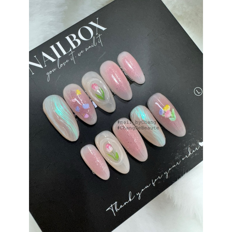 Nailbox thiết kế style Hàn dễ thương (design by Chang)