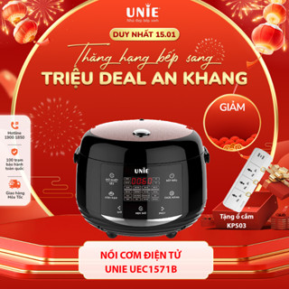 Nồi cơm điện Unie UEC1571B, công nghê ủ nhiệt 3D giữ ấm 24h, lòng Coating Cermic chống dính, dung tích 1.5l , BH12T