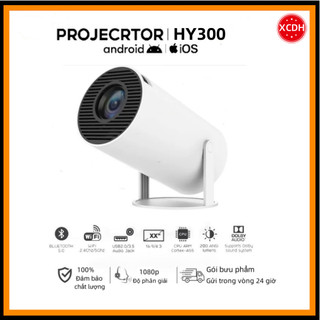  XCDH | HY300 1080P 4K Dự án máy chiếu mini Android 12.0 5G WIFI Bluetooth hỗ trợ phản chiếu màn hình Kết nối điện thoại 