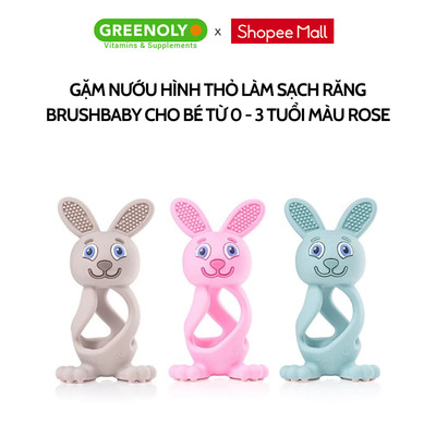 Gặm nướu Brush-Baby hình thỏ mát xa nướu silicone mềm mại cho bé 0-3 tuổi