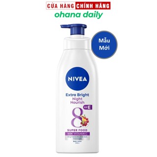 Sữa Dưỡng Thể Dưỡng Trắng Da Ban Đêm Nivea Extra White Night Nourish Body Lotion 350ml - Tím