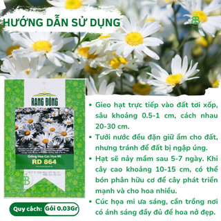 Hạt Giống Cúc Họa Mi RD 864 Rạng Đông, Dễ Trồng, Hoa đều đẹp, Hoa tết dễ trồng Vuonbabylon - Gói 0.03g
