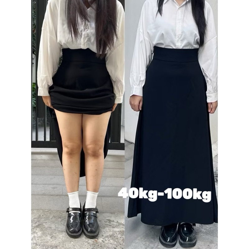 [Bigsize 40kg-100kg]Chân váy cạp cao dáng dài ẢNH THẬT SHOP TỰ CHỤP ,dài chạm gót che khuyết điểm đủ