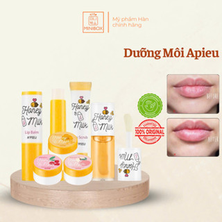   BILL HÀN  Tẩy Tế Bào Chết Son Dưỡng Mặt Nạ Ngủ Môi APIEU Honey Milk Lip Scrub Lip Balm Lip Sleeping Pack Lip Oil 