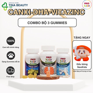Combo bộ 3 NeoKids - Neo kids Canxi, Neo Kids ZinC bổ sung kẽm cho bé, Neo Kids Omega 3 DHA