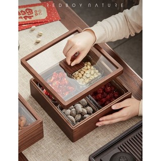 Khay mứt Tết gỗ óc chó cao cấp
