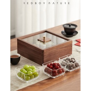 Khay mứt Tết gỗ óc chó cao cấp