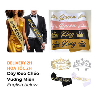 Phụ Kiện Dây Đeo Chéo, Vương Miện Nhà Vua, Nữ Hoàng, Hoàng Tử - King, Queen Sash and Crown Cosplay For Party YEPT26