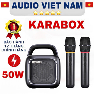 LOA KARABOX BLUETOOTH CHUYÊN KARAOKE CÔNG SUẤT 50W HÀNG CHÍNH HÃNG BẢO HÀNH 12 THÁNG - LOA KARAOKE XÁCH TAY - MOSBROS