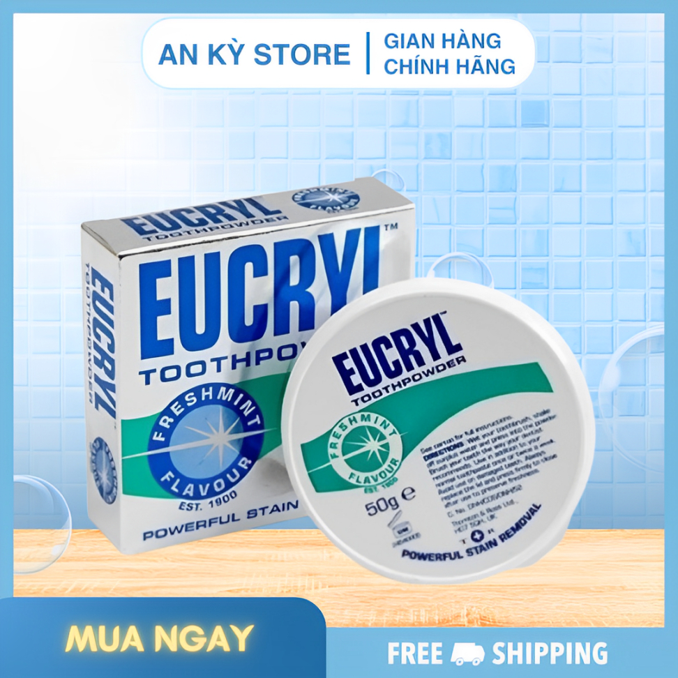 Bột Trắng Răng Eucryl Giúp Răng Trắng Sáng 50gram