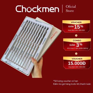 Set Đũa CHOCKMEN Inox Cao Cấp 18/10 Set 5 Đôi Và Set 10 Đôi Thiết Kế Vân Chống Trơn Trượt Chống Ẩm Mốc An Toàn Sức Khỏe