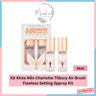 Xịt Khoá Nền Charlotte Tilbury Air Brush Spray Xịt Giữ Lớp Trang Điểm Lâu Trôi Set 2 chai 34ml