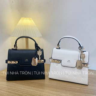 (Ảnh thật shop tự chụp) Túi LYN FINENESS Top Handle hoạ tiết hình thoi kèm charm chìa khoá và dây đeo chéo thời trang