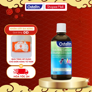 Combo 2 lọ Canxi và Vitamin D3 200IU dạng nước cho bé Ostelin Kids Milk Calcium & Vitamin D3 Liquid 90ml của Úc
