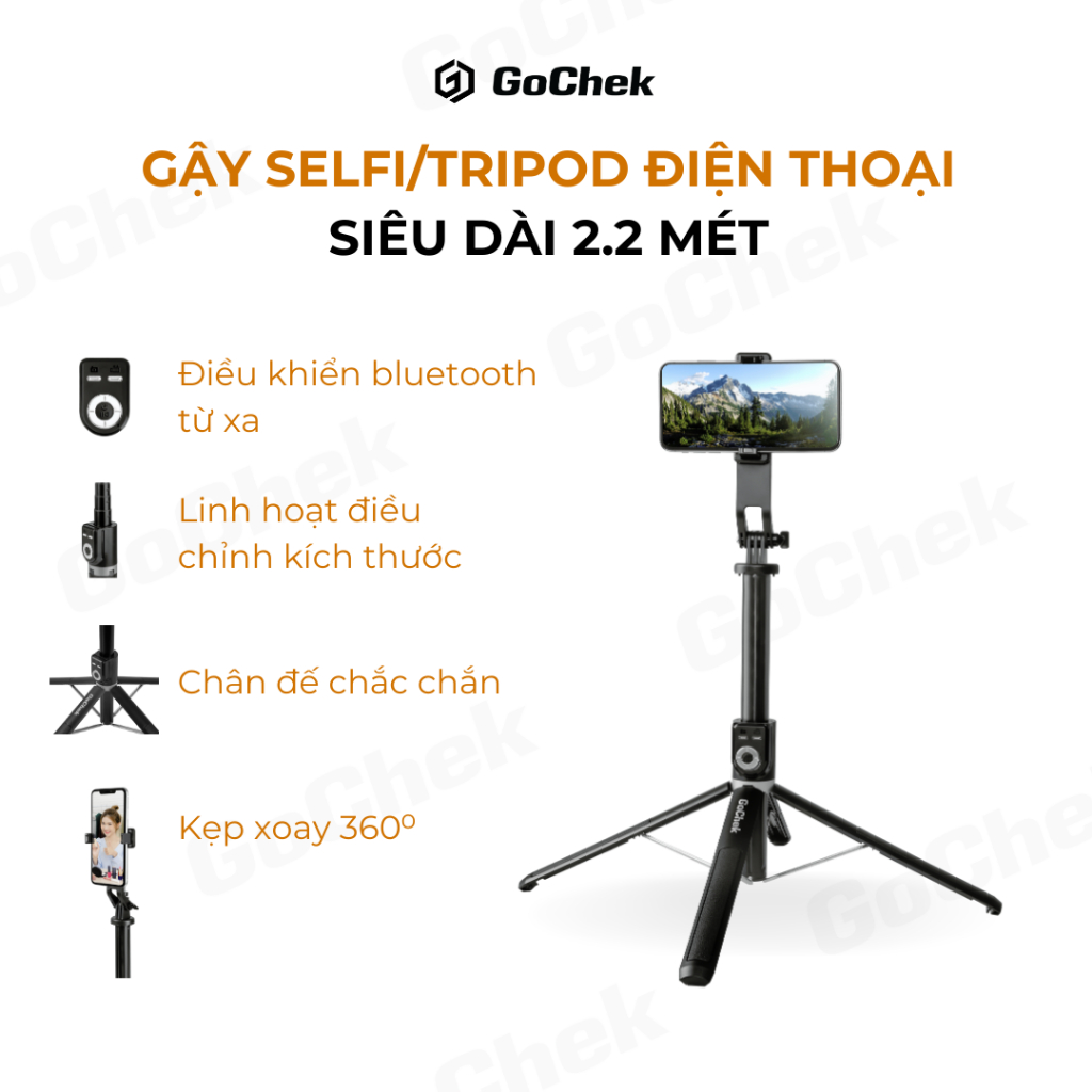 Combo Mic Không Dây GoChek Ultra S24 & Gậy Tripod SS100 – Livestream, Chụp Ảnh/Quay Video, Thu Âm | BigBuy360 - bigbuy360.vn