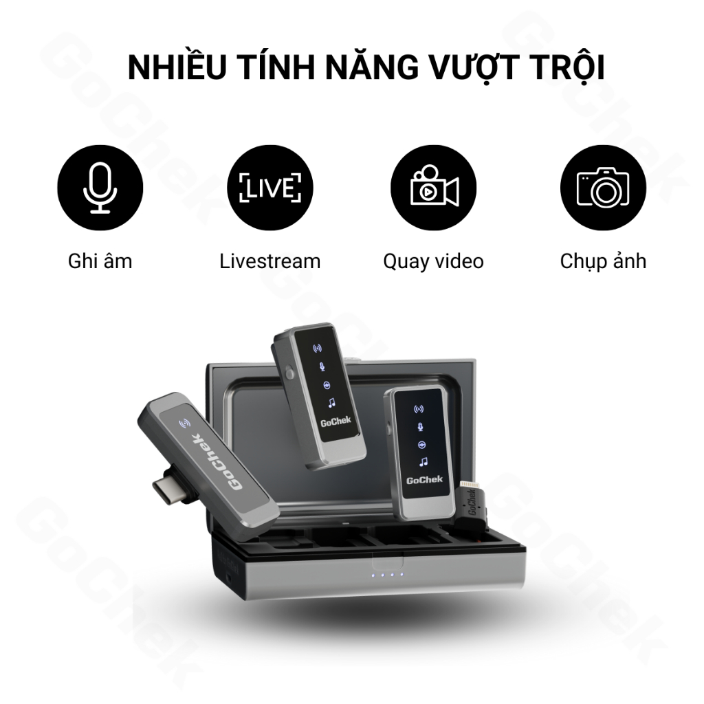 Combo Mic Không Dây GoChek Ultra S24 & Gậy Tripod SS100 – Livestream, Chụp Ảnh/Quay Video, Thu Âm | BigBuy360 - bigbuy360.vn