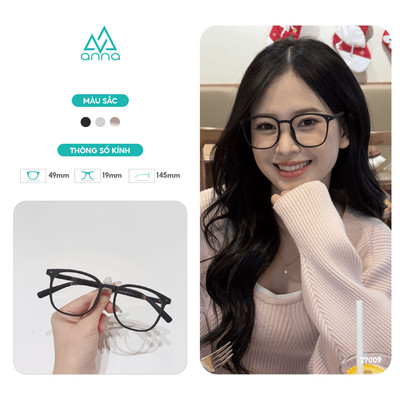 Gọng kính thời trang nam nữ ANNA chất liệu nhựa dẻo dáng vuông unisex cá tính OL 27009
